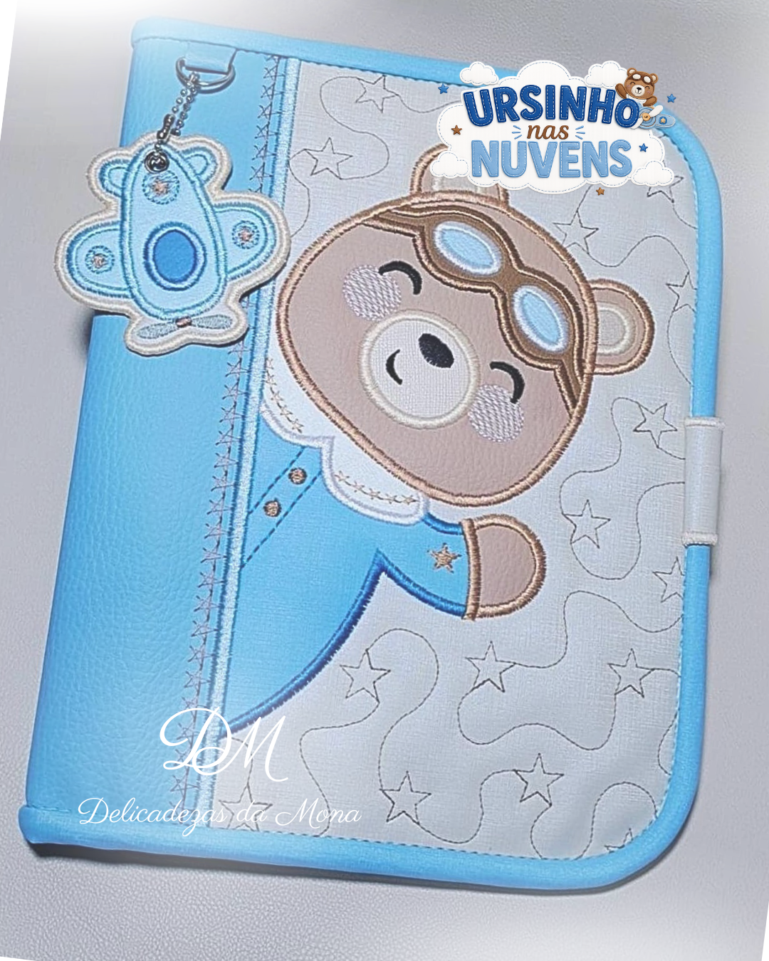 Porta documentos ursinho nas nuvens - Imagem 6